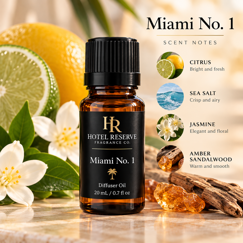 Miami No. 1 Diffuser Oil | Hotel-Inspired Fragrance Oil for Waterless Diffusers